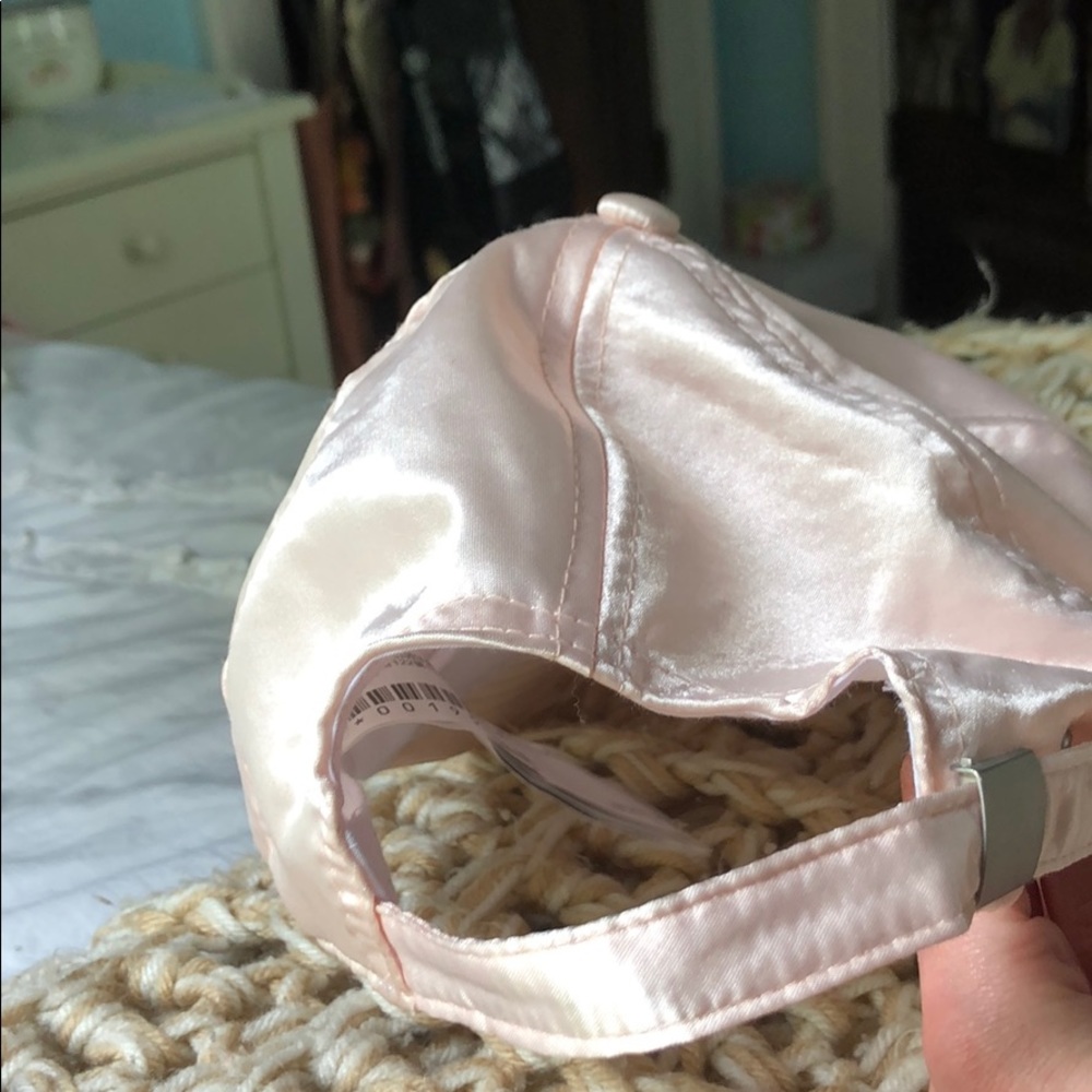 Pink Satin Embroidered Hat - Picture 2 of 4